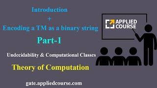 Introduction + Encoding a TM as a binary string | Undecidability & Computational Classes | Part-1