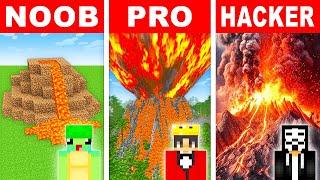 NOOB vs PRO: VOLCANO HOUSE Build Challenge in Minecraft