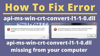 How to Fix api-ms-win-crt-convert-l1-1-0.dll Error || 1-1-0.dll missing || By Guru Pakistani