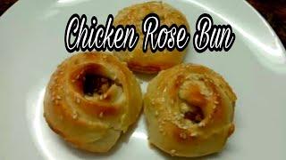 Chicken Rose Bun Recipe in Malayalam | Chicken Stuffed Bun | Without Oven | Our kitchen World