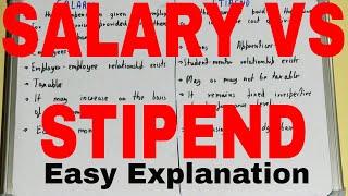 Stipend vs Salary|Difference between stipend and salary|Salary and stipend difference