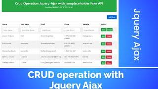 Crud Operation with inline Editing jQuery Ajax  | jQuery tutorial | jQuery tutorial for beginners