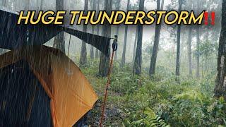 Huge Thunderstorm Camping‼️ Camping in Heavy Rainstorm with Thunderstorm‼️