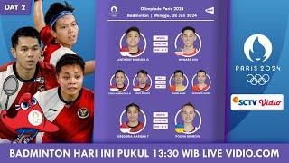 Jadwal Badminton Olimpiade Paris 2024 Hari Ini Pukul 13:30 WIB Live Vidio.com #olimpiadeparis2024