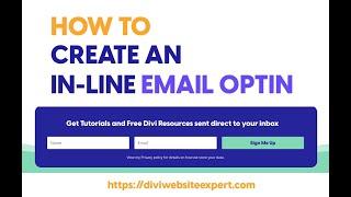 Slimline Email Optin   Divi Website Expert