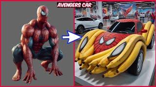 avengers as cars banana 2024 (marvel & dc) AII Characters #marvel #avengers #spiderman