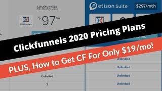 Clickfunnels Pricing [New Prices &  How to Get Clickfunnels for ONLY $19 Per Month️]