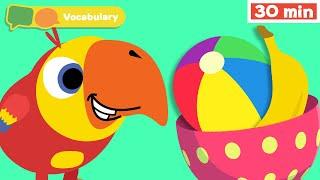 Learning First Words w Larry | Sensory Stimulation for Babies | Vocabulary for Kids | Vocabularry