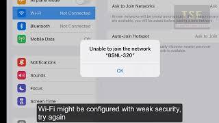Unable to join the network (iPad wi-fi) iOS 15.7.7