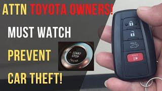 How To Prevent Your Toyota From Being Stolen
