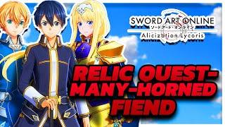 Sword Art Online Alicization Lycoris - Relic Quest - Many-Horned Fiends (Lodend Mountains) Guide