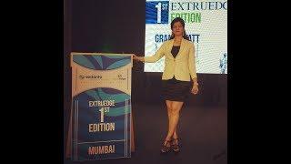 Anchor Dhwani Karia hosting an event for VEDANTA Group