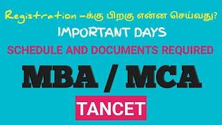 TANCET/ MBA MCA Admission 2020/schedule/important days upload documents and counseling/padma vyugam