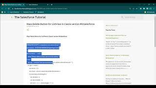 Mass Delete Button for ListView in Classic version #inSalesforce