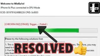Jailbreak Error FIXED️- [CHECKRA1N2] [STAGE]: Trigger... ( Failed ) WinRa1n