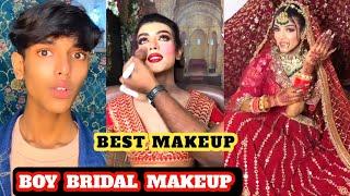 OM SHARMA | BOY BRIDAL MAKEUP TRANSFORMATION  | 8 BEST BEAUTY PARLOURS IN INDIA  | #boytogirlmakeup