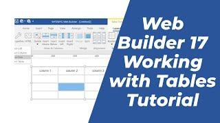How to work with Tables in WSYIWYG Web Builder 17 Part 2