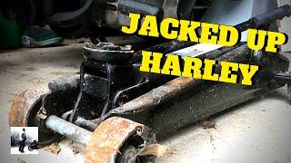 How to lift your Harley Davidson with a car jack