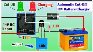 How To Make 12v Battery Charger  ll 12v Battery Charger Automatic Cut-Off ll Fully Charged Auto Cut