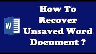 How To Recover Unsaved Word Document   Easy Steps