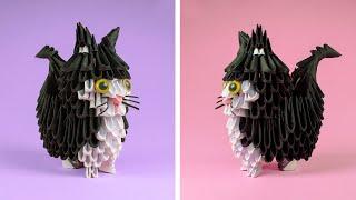 How to make a 3D origami Kitten