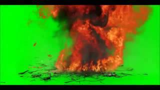 Green Screen Car Explosion debris, cracks, dust, smoke, fire, sound effects and explosion HD   Tune