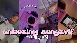 UNBOXING SONY ZV-1F| *new camera* quality test, accessories haul, + review