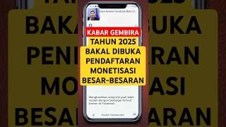 Monetisasi Masal di tahun 2025 Untuk Konten Kreator Facebook #fbprofesional #Monetisasi #shortvideo