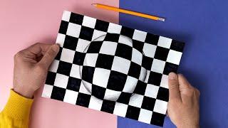 Art activity idea: How to make Op-Art sphere illusions. Perfect for at home or the classroom #withme