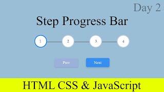 Step Progress Bar in HTML CSS & JavaScript | Multi Step Progress Bar Pure CSS HTML | Step Progress