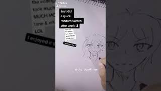 Random Anime Girl Sketch - Bored Artist on Tiktok