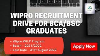 Wipro Recruitment Drive for BCA/BSc Graduates | Apply Now