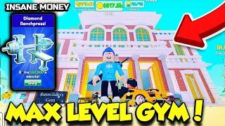 I Bought DIAMOND WORKOUT MACHINES And GOT A MAX LEVEL GYM In Gym Tycoon!! (Roblox)