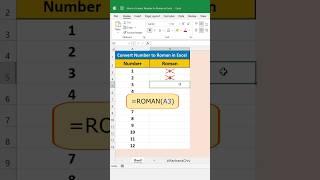 Convert Numerals to Roman Numerals Use ROMAN Function in #microsoft #short