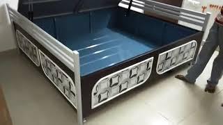 hydraulic metal bed with storage folding "unbreakable " #metalbed #hydraulicbed #kingsizefoldingbed