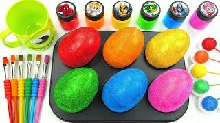 Oddly Satisfying Video | How To Make 6 Glitter EGGS From Glossy Lollipop Candy | Cutting ASMR