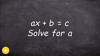 How do you solve a literal equation with all variables