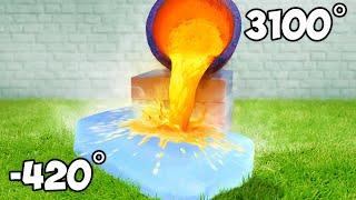 Molten Lava Vs Giant Ice Block Experiment