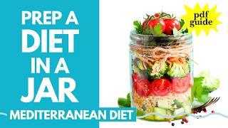 Mediterranean Diet Salad-in-a-Jar | easy mediterranean diet recipes & PDF