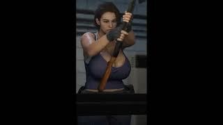 Jill Valentine |  Shooting Practice Range with Jiggle Physics [3D Animation]