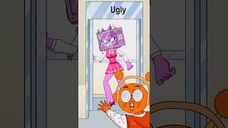 Sprunki LILY Handsome VS Ugly? (ft. Tele x Pinki x Oren)  #prank #funny #shorts