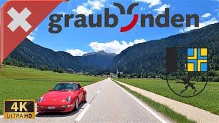 DRIVING IN THE CANTON OF GRISONS, Graubünden, SWITZERLAND I 4K 60fps