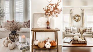 Neutral Tones with Subtle Fall Accents: Elegant Fall Decor Ideas in Beige, Cream, and Light Gray