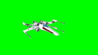 3D objects - star wars  X-wing starfighter - free green screen