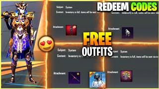 PUBG MOBILE LITE फ्री  OUTFITS REDEEM CODES | FREE OUTFITS IN PUBG LITE