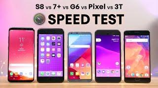 Galaxy S8 vs 7 Plus vs LG G6 vs Pixel vs 3T SPEED Test!