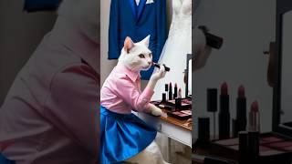 Cat  applying Lipstick  #cat #funny #baby #shorts