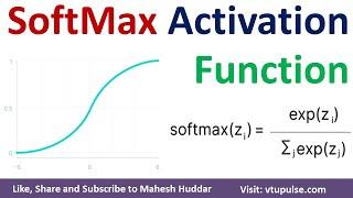 SoftMax Activation Function in Neural Networks SoftMax function Solved example by Mahesh Huddar