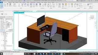 How to make an L-Shape office desk in Revit | Extrusion
