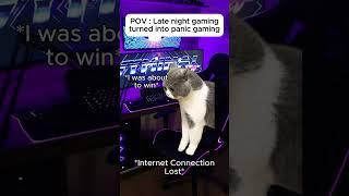 Cat memes  Late night gaming turned into panic gaming #catmeme #relatable#cat#catshorts#shortsfeed